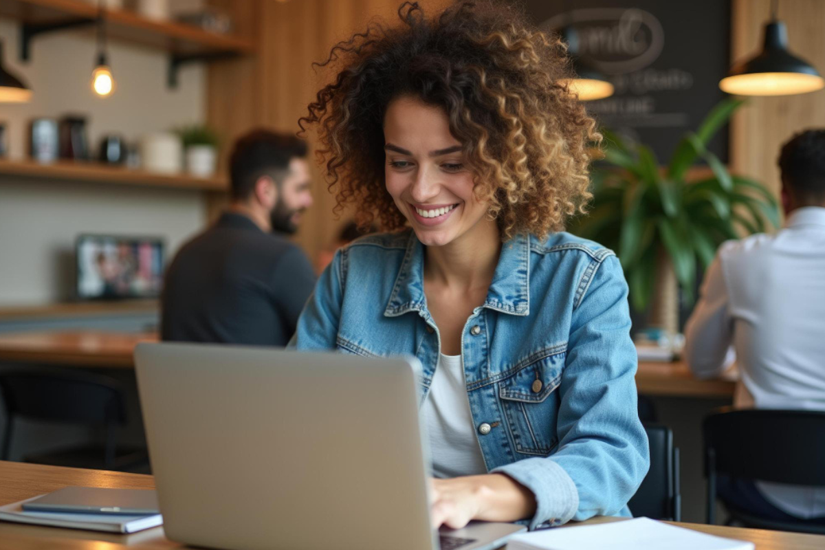 Mulher trabalhando em um notebook sobre uma mesa em ambiente de escritório representando: Reforma Tributária e notas de serviço: Como a Reforma Tributária acelera a digitalização das obrigações fiscais.